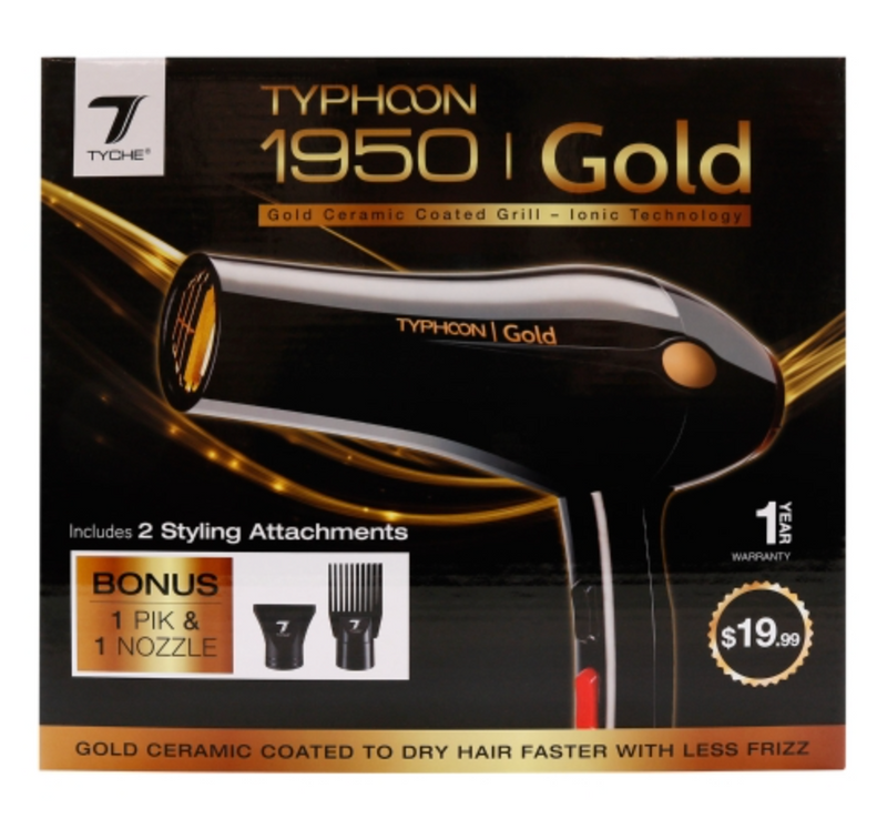 Typhoon 1950 Gold Ceramic Coat Grill Hair Dryer
